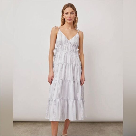 NWT Rails Size Medium Julia West Seaport Stripe Organic Cotton Midi Dress - Picture 5 of 12